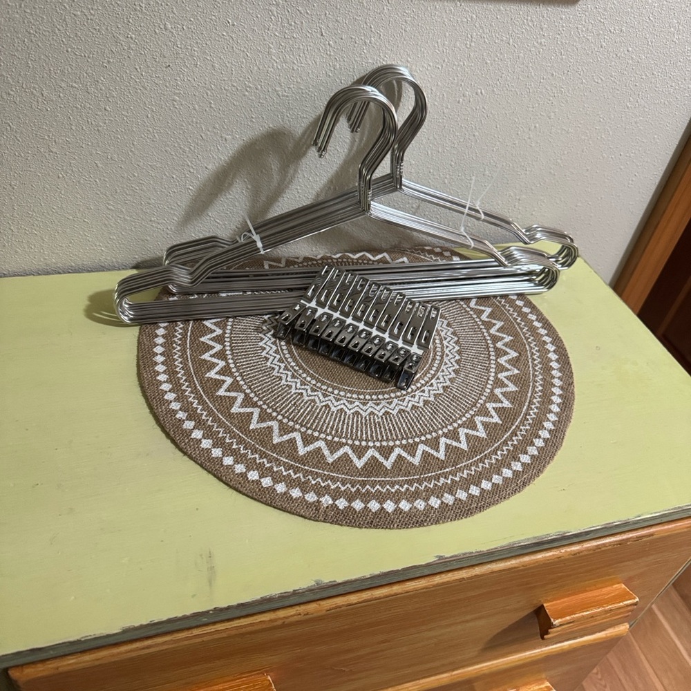 Sleek Stainless Steel Metal Hangers set of 20